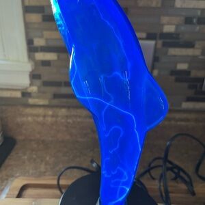 Vibrant Blue Fluid Decor Accent